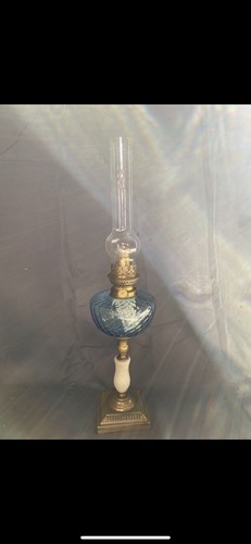 Lampe pétrole bleue - pétrole,