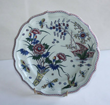 Assiette ancienne  en faïence de Gien décor Vieux Rouen , 25 cm