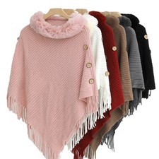 Femme Fausse Fourrure Poncho