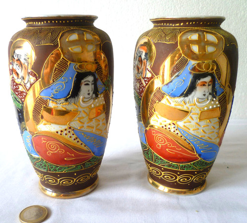 Ancienne paire petits - ancienne, vases