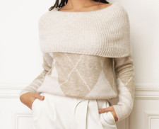 Pull Beige motifs en forme de
