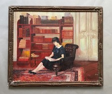Femme à la lecture, huile sur