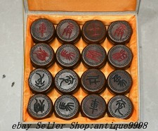 2.3" Collect Rare Old Chinese imitation Carved Xiang Qi Xiangqi Chess Statue Set