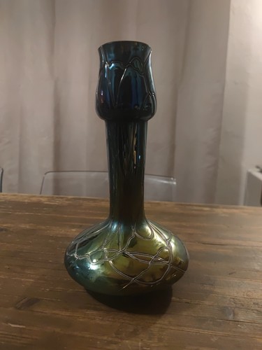 Superbe vase verre irisé - vase, en