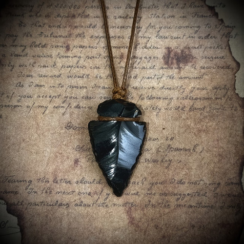 Pendentif flèche obsidienne - pendentif,