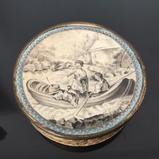 BOITE Bonbonnière Dessin Signé Daté 1827 XIXè Chocolate Box with Drawing 19thC