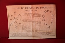 REGLE DU JEU DE CROQUET DE TABLE.