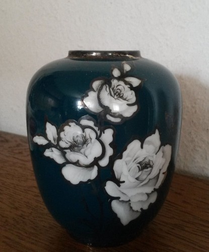 Vase porcelaine argentée - en,