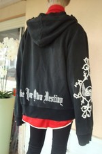 RG 512 GILET VESTE SWEAT ZIPPE NOIR BRODE BLANC  T  L/ XL