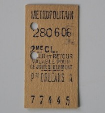 Ancien ticket Paris Métro