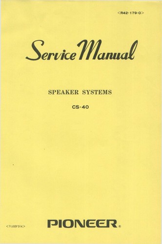 Service manuel instructions - service, d'instructions