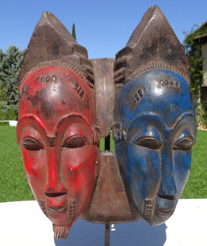 Masque bicéphale baoulé - masque,