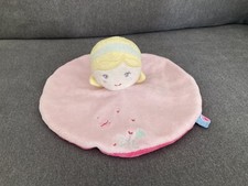 Doudou plat rond rose poupée