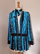 VIRGINIE PARIS VINTAGE VESTE ET SON FOULARD PLEATS LEOPARD PRINT PLIS PERMANENTS