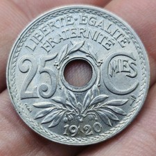 25 Centimes 1920 Lindauer Qualité Cupro-nickel France