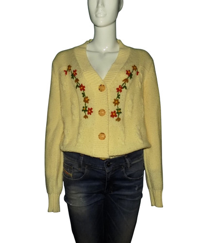 Gilet vintage crème jaune - crème,
