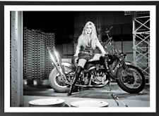 RARE et SUBLIME GRAND TABLEAU BRIGITTE BARDOT HARLEY DAVIDSON