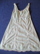 Nuisette N°16 combinaison fond de robe chemise à bretelles bleue dentelle T42