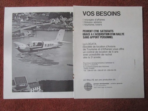 1973 pub aerospatiale - pub, avion