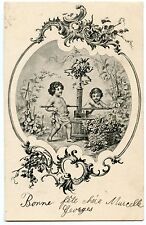 ART NOUVEAU. LE PRESSOIR.  VENDANGE. RAISIN . ENFANTS. CHILDREN.THE PRESS.GRAPE