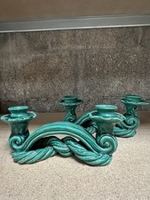 Paire Bougeoir chandelier tresse céramique Vallauris  massier