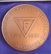 Médaille Bronze Anciens Déportés Croisière 1981 Compagnie Paquet Kuoni ORIGINAL