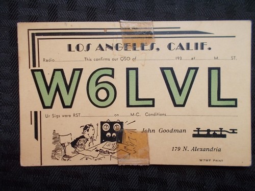 Qsl radio card los - card, angeles