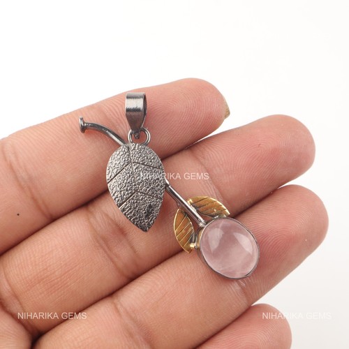 925 argent naturel rose - rose, quartz