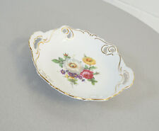 Peinture porcelaine seau ajouré coupelle décorative fleurs vintage années 60