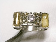 ?? BAGUE CHEVALIERE ARGENT MASSIF POINCONS 925 ANCIEN BIJOUX JEWEL SILVER RING