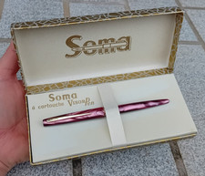 STYLO Bille "SOMA" Nacré Rose Foncé Vintage en Boîte 