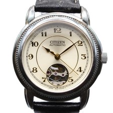 Rare Montre Citizen Automatique Argent Squelette Coeur Ouvert Homme 8228-824466Y