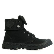 Chaussures Boots Palladium homme Pallabrouse Baggy Noir Noire Toile Lacets