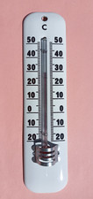 Ancien thermomètre émaillé blanc 15 cm émail véritable petit prix rare affaire