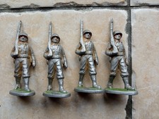 Lot 4 Figurines  Soldats US  WW2   Aludo, Quiralu. En  Aluminium