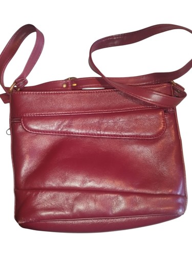Sac cuir bordeaux vintage - cuir,