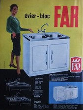 PUBLICITÉ TABLE PLACARD EVIER BAC INOXYDABLE UGINOX - FAR