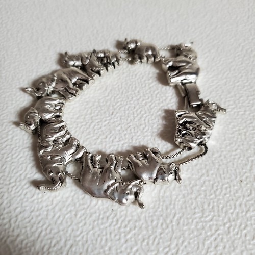 Elephant silver tone bracelet - tone,