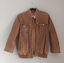 Blouson Aviateur Armani Junior Cuir Camel 14 ans