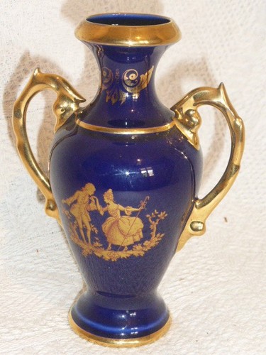 Limoges petit vase - bleu, cobalt