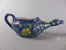 BLEUS DE LOUVIERE TASSE CANARD MALADE EN CERAMIQUE EMAILLEE DECORE MAIN 495-D