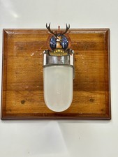 Applique murale ancienne en aluminium nautique art déco extérieur globe blanc...