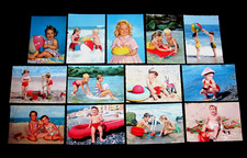 ENFANT VACANCES JEU JOUET PLAGE FILLETTE GARCON BEBE GATEAU 13 CPSM GF 10/15