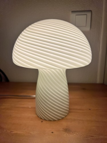 Lampe champignon verre vert - en,