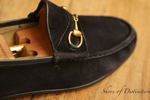 Mocassins gucci noir daim - mocassins,