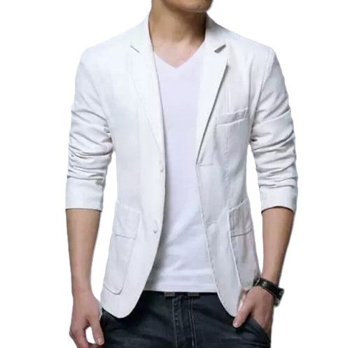 Blazer blanc cuir agneau - blanc, d'agneau