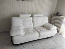 Canapé Blanc En Cuir