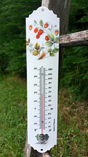Thermomètre émaillé JARDIN - MAISON NEUF FRUITS ROUGES FRAISES EMAIL VERITABLE