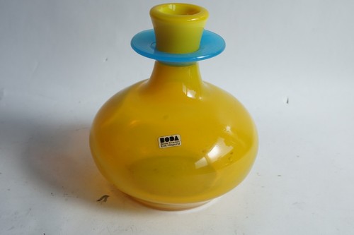 Kosta boda vase verre jaune - vase, et