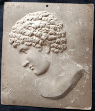 Ancien papier moulé reliefs Portrait du ANTINOUS Dupré PARIS brevetés SGDG